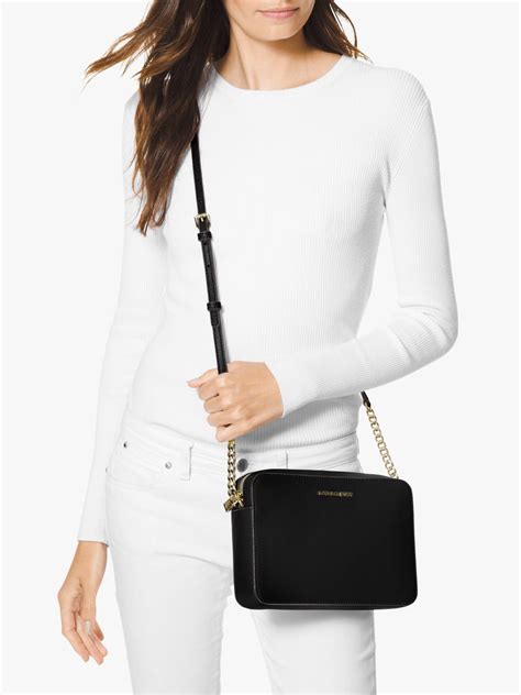 michael kors saffiano bag black|michael kors saffiano crossbody bag.